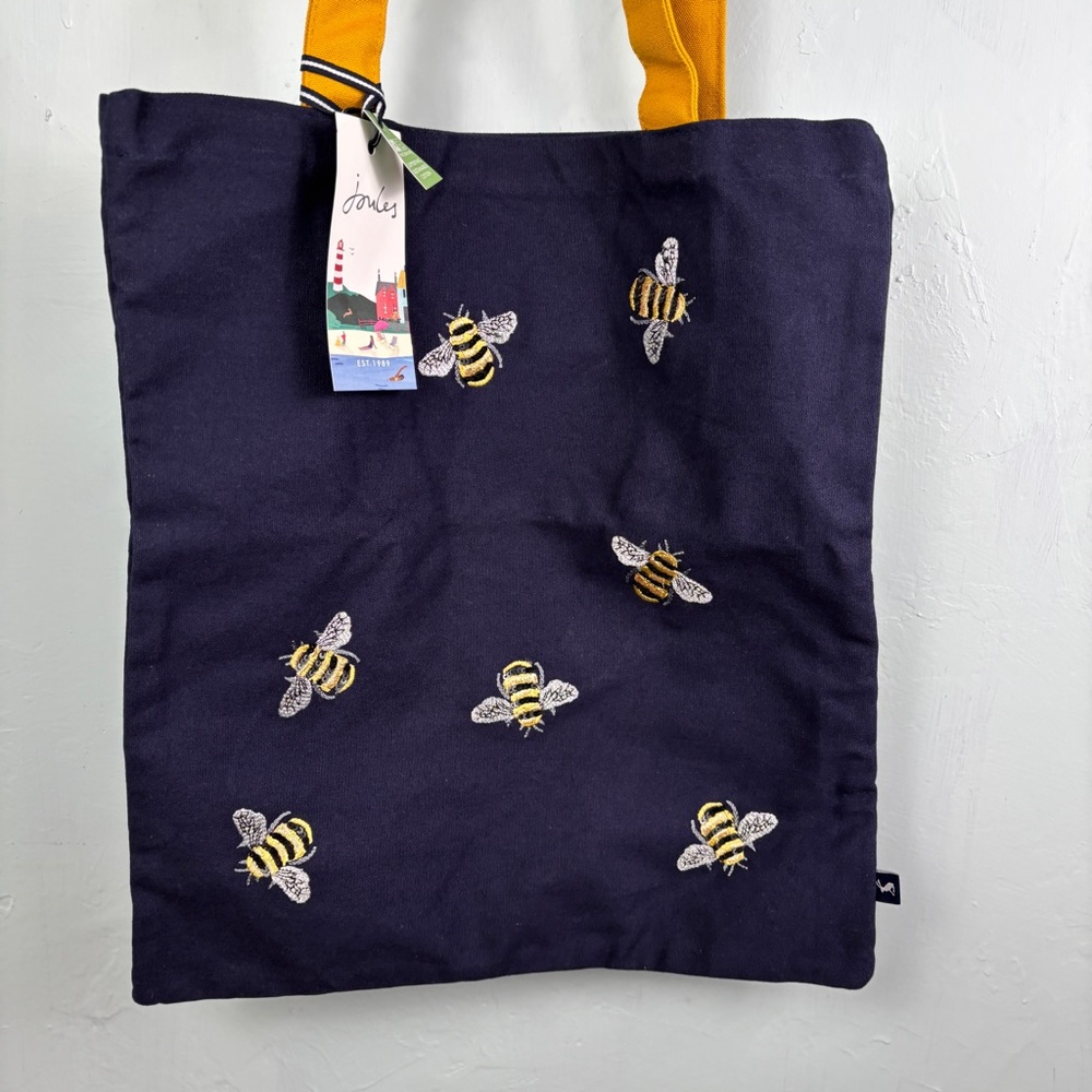 Joules Navy Tote Bag with Bee Design